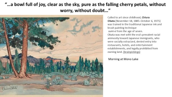 a bowl full of joy clear as the sky pure as a falling cherry petals without worry without doubt