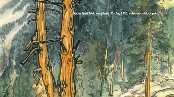 Upper Lyell Fork, near Lyell Glacier, 1930, color woodblock print
